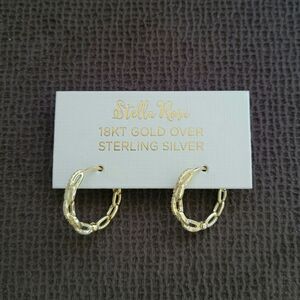 ✨️HP✨️Stella Rose🌹Gold💛 Chain🔗 Link Hoop Earrings